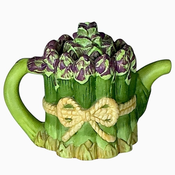 Avon Vintage Miniature Teapot Shape Trinket Box Season Harvest Bisque Porcelain - Picture 4 of 16